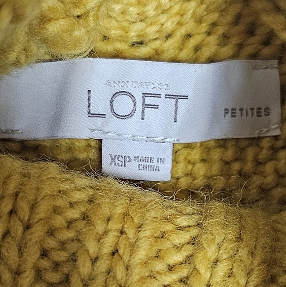 LOFT | WOOL BLEND SHORT SLEEVE FUNNEL NECK SWEATER KNIT TOP - Picture 14 of 16